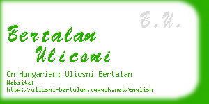bertalan ulicsni business card